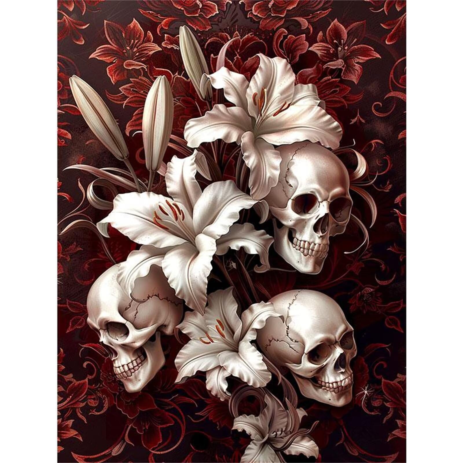 Puzzle 1000 elementów, czaszka lilii dla dorosłych, 75 x 50 cm, puzzle edukacyjne, wyzwania, zabawka, 1000 elementów, puzzle dla dorosłych i dzieci