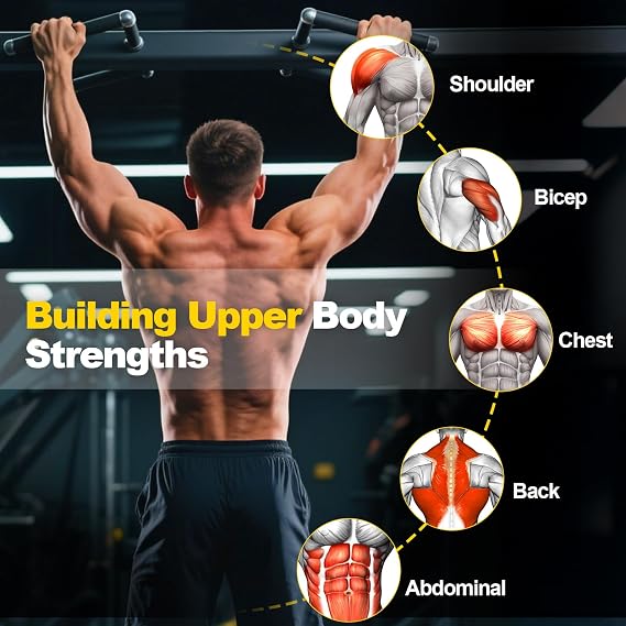 WELSPO Pull-Up Assist Bands, 4 Levels (30-120lb), w/Handle & Anchor