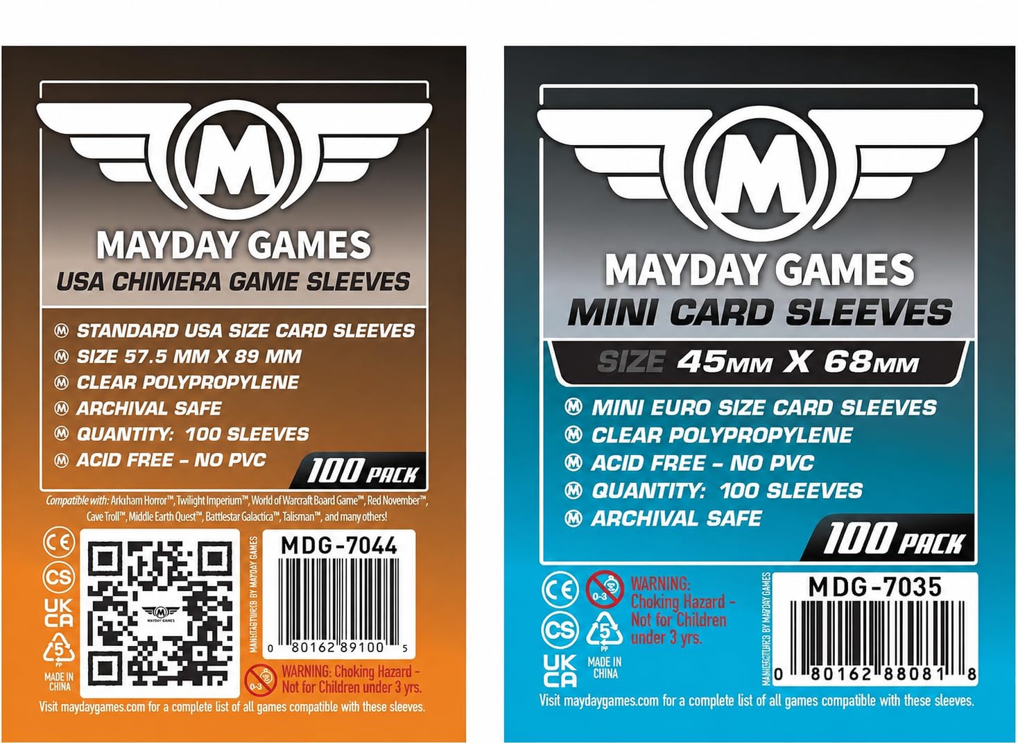 Mayday Games Wingspan Americas Expansion Compatible Card Sleeve Bundle – 40 Micron Clear Polypropylene, Archival Safe, Card Protection – SKU MDG-0191B : Toys & Games
