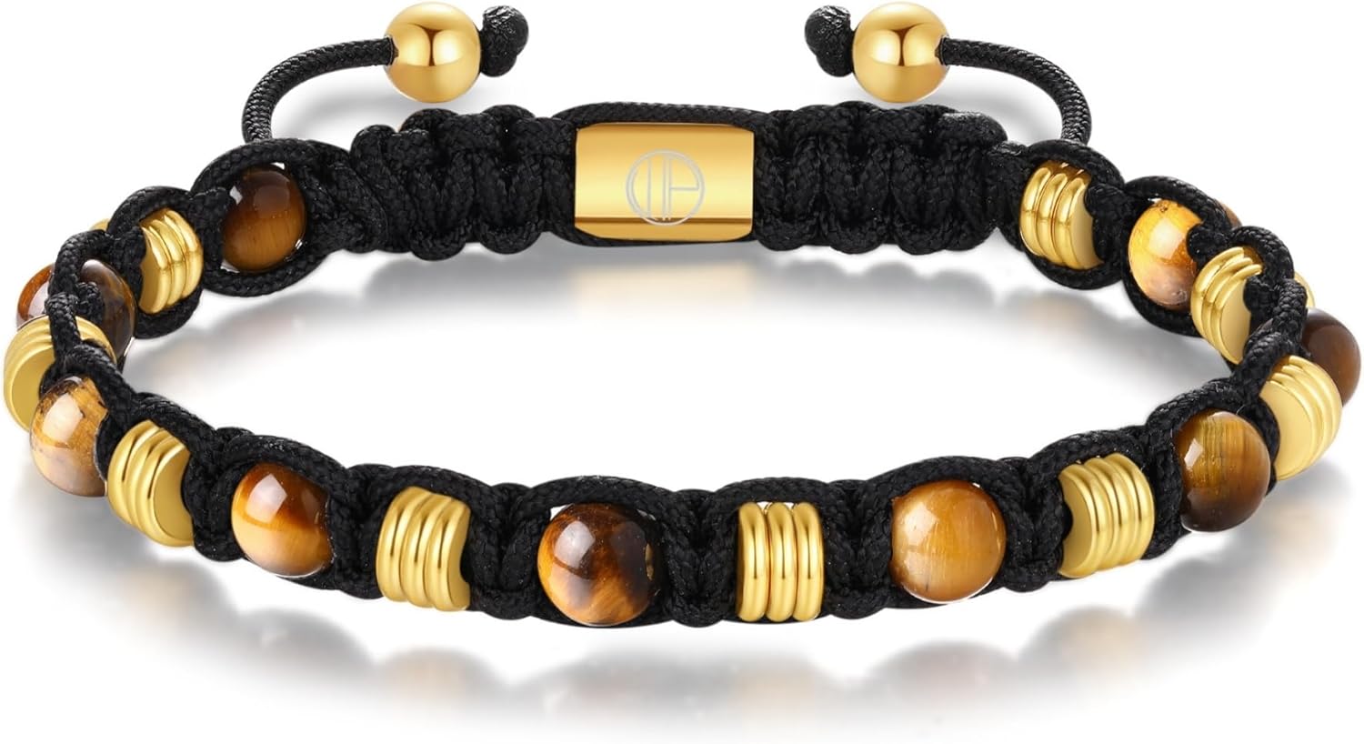 Genuine Leather Bracelets for Men, 18K Gold Plated Franco Stainless Steel Mens Bracelet Handmade Braided Adjustable Men Leather Bracelet Cuff Birthday Gift