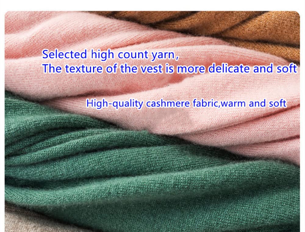 Maglione Gilet Donna,Gilet Lavorati A Maglia da Donna Maglioni Lunghi Neri con Scollo A V Gilet in Maglia di Cashmere Gilet da Donna Abito Casual Autunno Inverno Senza Maniche Canotta Camicetta