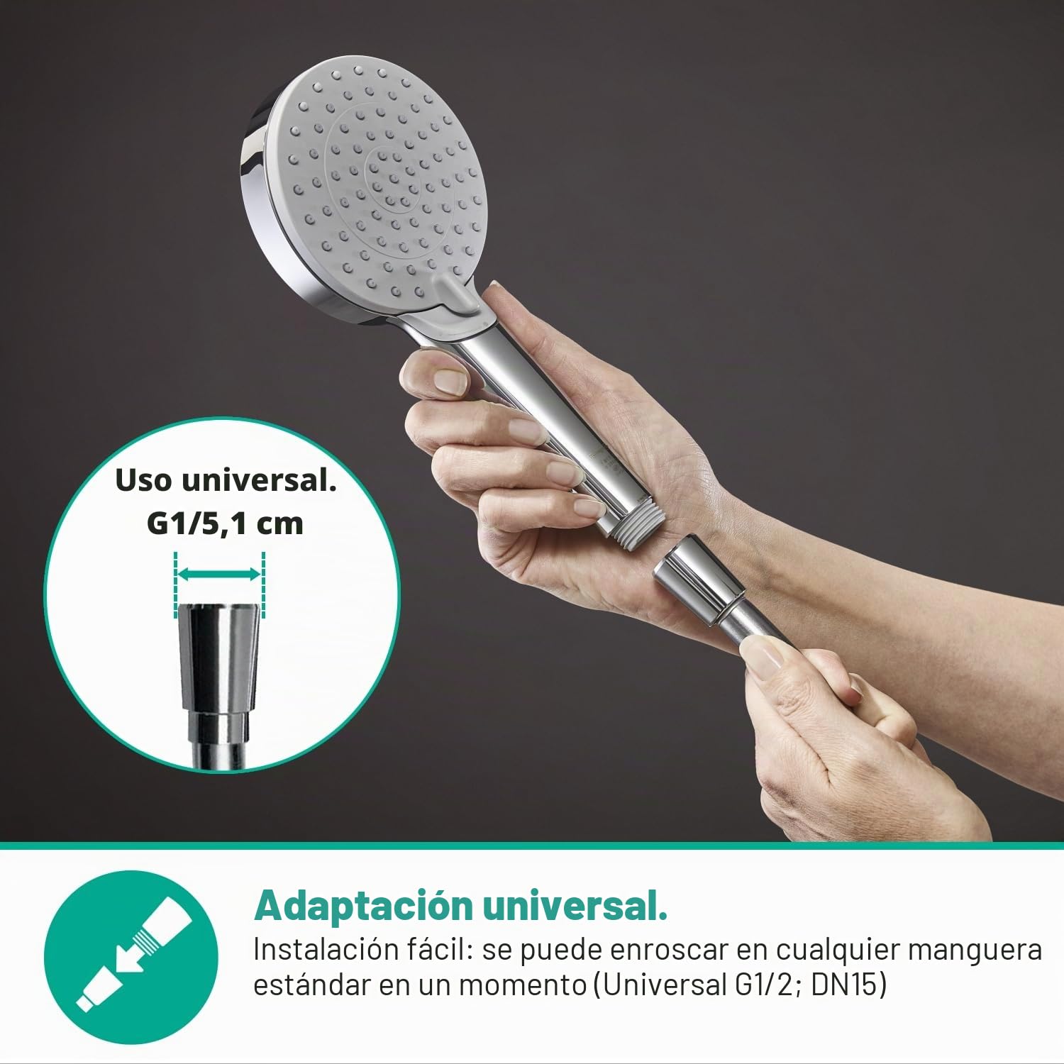 hansgrohe Vernis Blend Ducha de mano 100 Vario, Ahorro de agua, cromo, 26340000