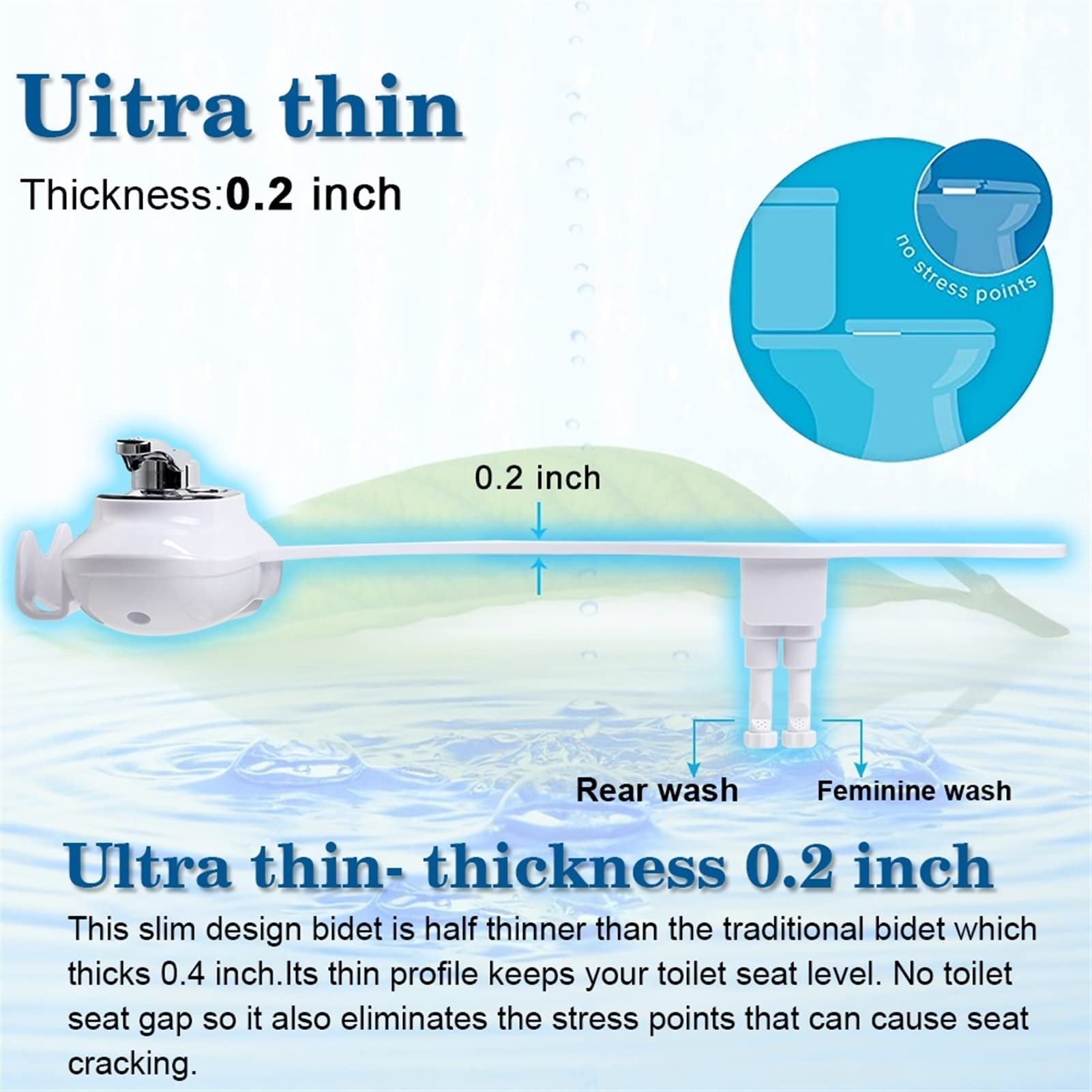 Osobista higiena nieelektroniczna ultra cienka toaleta siedziska bidet kropidła dysza czyszcząca dysza dysza gorącej i zimnej pistoletu wodnego prysznicowy prysznic