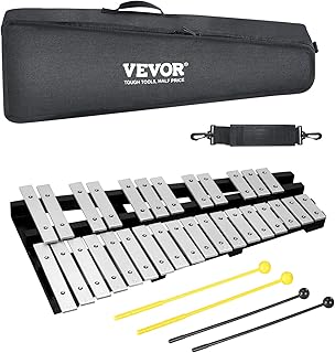 VEVOR 30 Note Glockenspiel Xylophone Bell Kit, Percussion Instrument with Mallets, Drum Sticks and Carrying Bag, Professional Glockenspiel Xylophone Percussion Instrument Set for Students & Adults