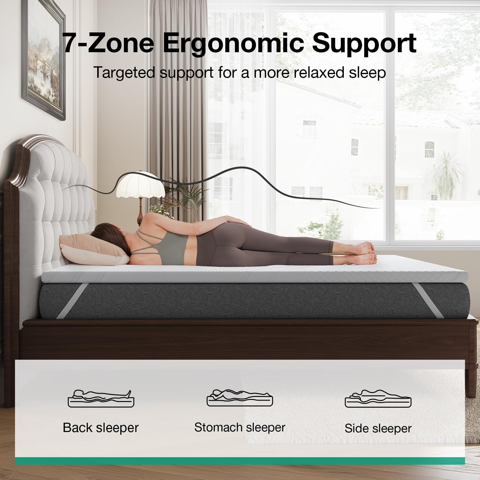 Novilla Matratzen Topper 180x200cm H2 H3, 5cm Höhe Gel Memory Schaum Matratzetopper 180x200 für Boxspringbett Wohnwagen Schlafsofa Matratzenauflage Bezug Waschbar Oeko-TEx