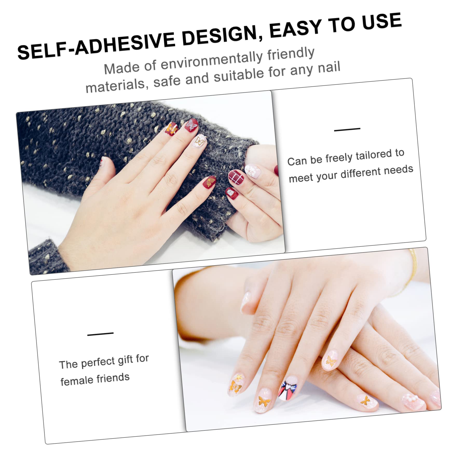 3 Set Adesivi Per Unghie Decorazioni Nail Art Adesivi Manicure Per Unghie Chic E Uniche 8 Fogli*3