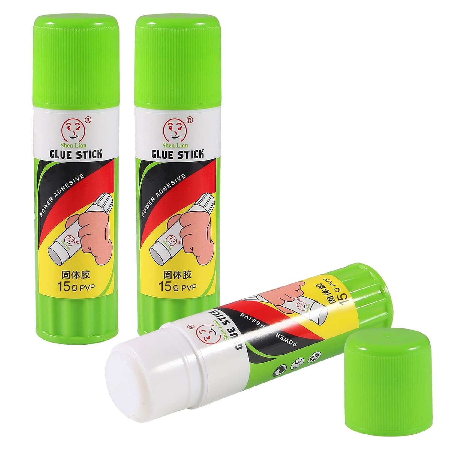 ACEIRMC 3D Printer Glue Stick for Hot Bed Print Filament PLA ABS PET PETG Washable Anti-Tilt Non-Toxic -15g(Pack of 3)