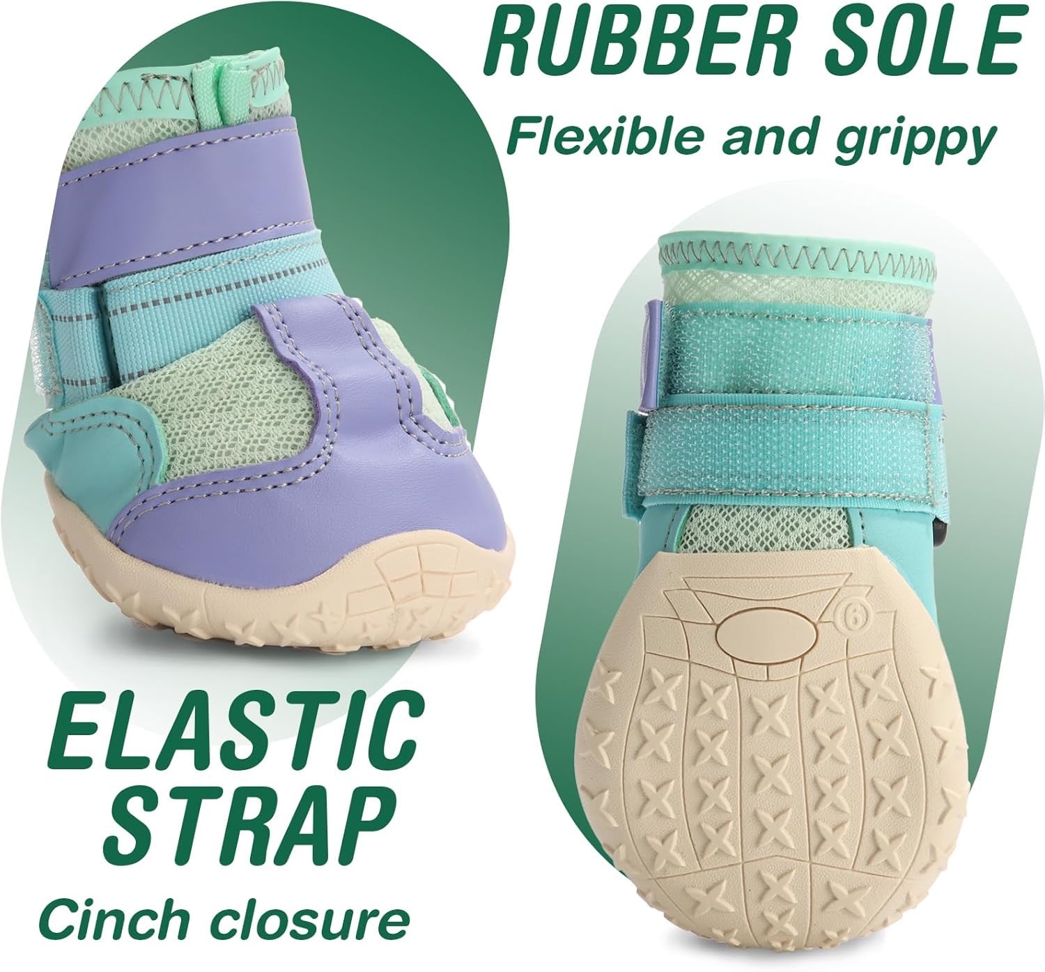 AOKOWN Chaussures pour chiens de taille moyenne et grande taille pour l'hiver, la neige, les trottoirs chauds, bottes pour chiens et protections de pattes - Bleu - Taille 4