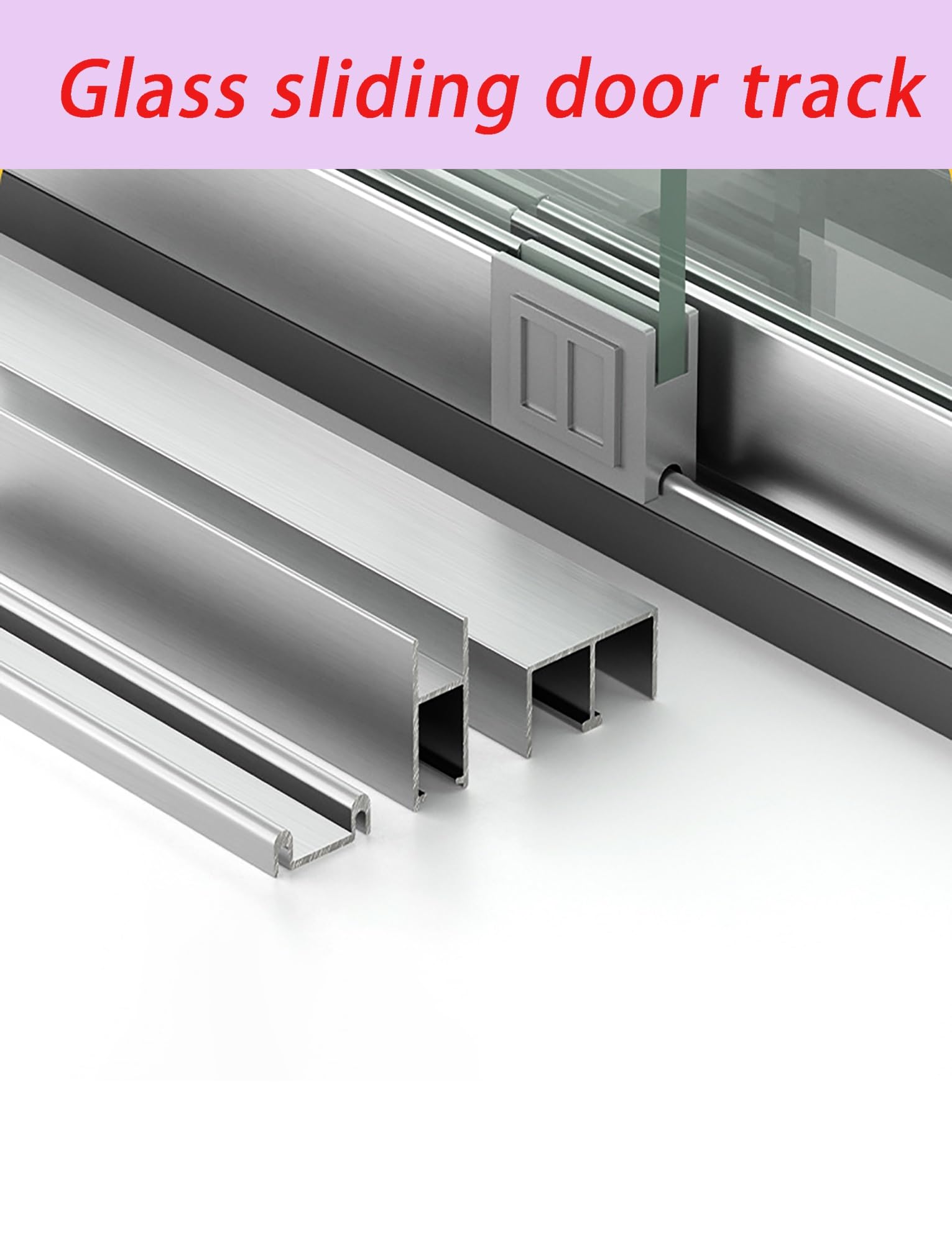 ApuaVireo&Co Juego de guías de puerta de aleación de aluminio para paneles de 5/8 mm de espesor, accesorios de puerta de vidrio, guía de ventana instalación fácil y rápida (negro, 110 cm / 3,6 pies)