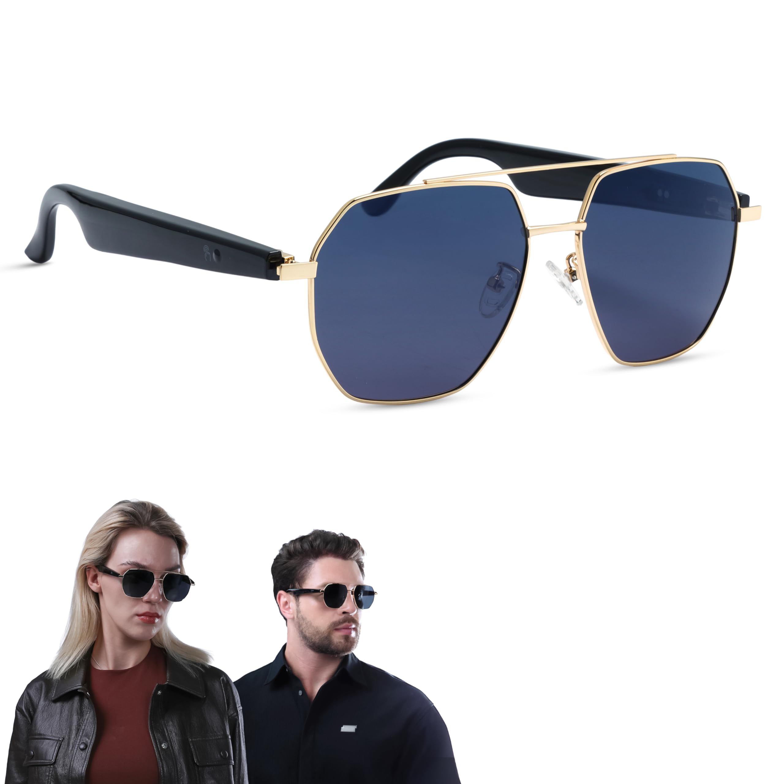 LIMU Gen 5 AI Translation Smart Sunglasses - AI Glasses with Real-Time AI Interpreter Open-Ear Bluetooth Audio for