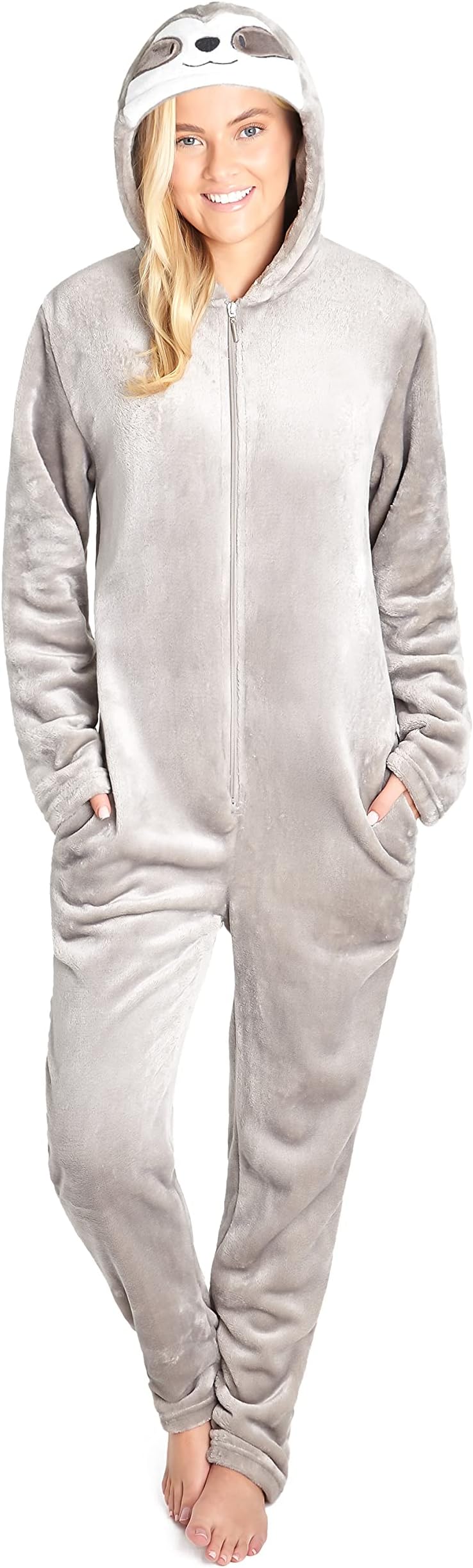 CityComfortOnesies for Women Soft Comfy Fleece Pyjamas Nightwear for Women Fluffy Fleece Onesie Lounge Wear Sizes S-XL