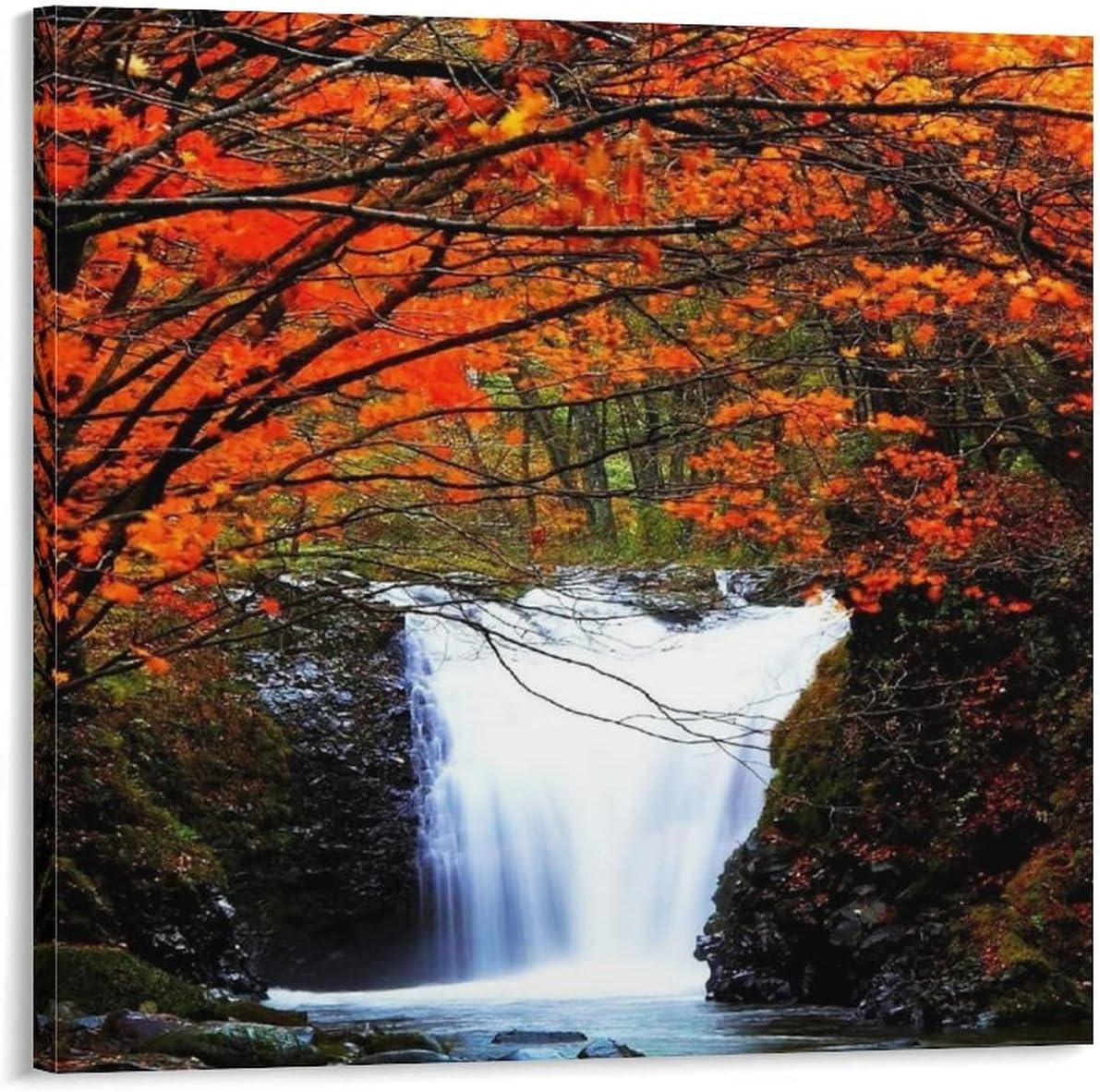Amazon 山の森の滝の絵 キャンバスポスター寝室の装飾スポーツ風景オフィスルームの装飾ギフト キャンバスポスター壁アートの装飾リビングルームの寝室の装飾のための絵画の印刷 24x24inch 60x60cm ウォールステッカー オンライン通販 Amazon 山の森の滝の絵 キャンバスポスター寝室の装飾スポーツ風景オフィスルームの装飾ギフト キャンバスポスター壁アートの装飾リビングルームの寝室の装飾のための絵画の印刷 24x24inch 60x60cm ウォールステッカー オンライン通販