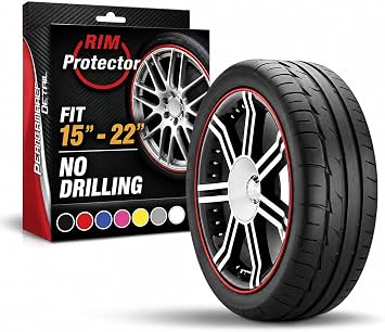 Rim Protector for Car Wheels, Curb Rash Protector Rim Guard, Red
