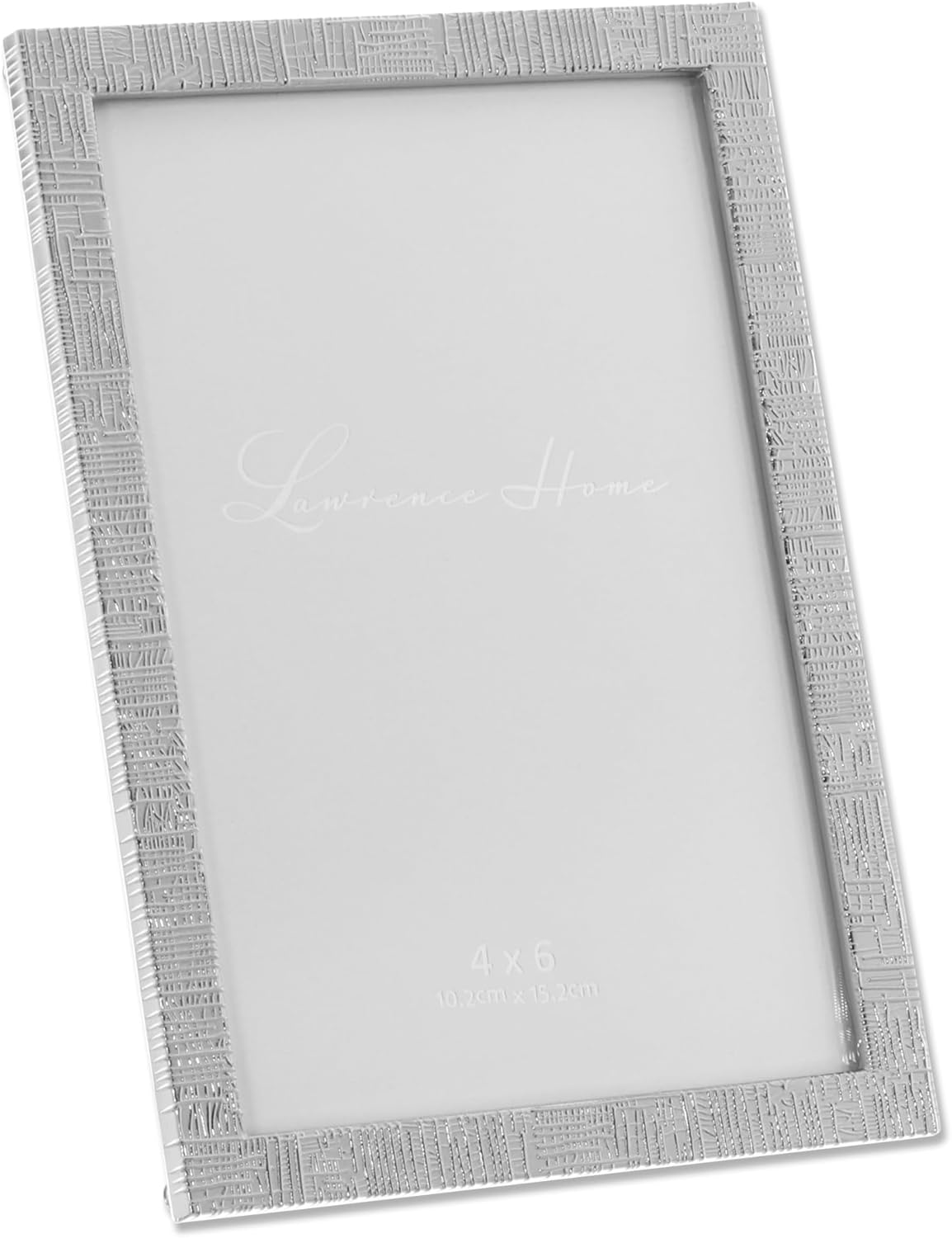 Lawrence Frames 712446 4x6 Silver Metal Linen Pattern Picture Frame