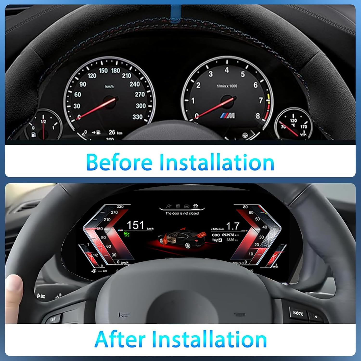 Digital Dash, Aftermarket Digital Instrument Cluster, Car Digital Dashboard for BMW 1 2 Series F20 F52 F22 X1 F48 F49 X2 F39 F45 Panel Speedometro Virtual Cockpit Instrument Cluster