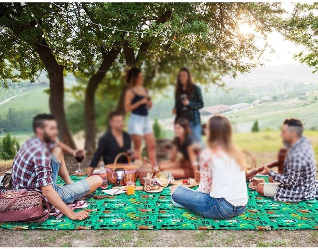 Koc Piknikowy Mata Piknikowa Gruby Wodoodporny Koc Plażowy, Przenośny Koc Piknikowy Wielofunkcyjna Mata Piknikowa Koc Plażowy Do Parku(A)