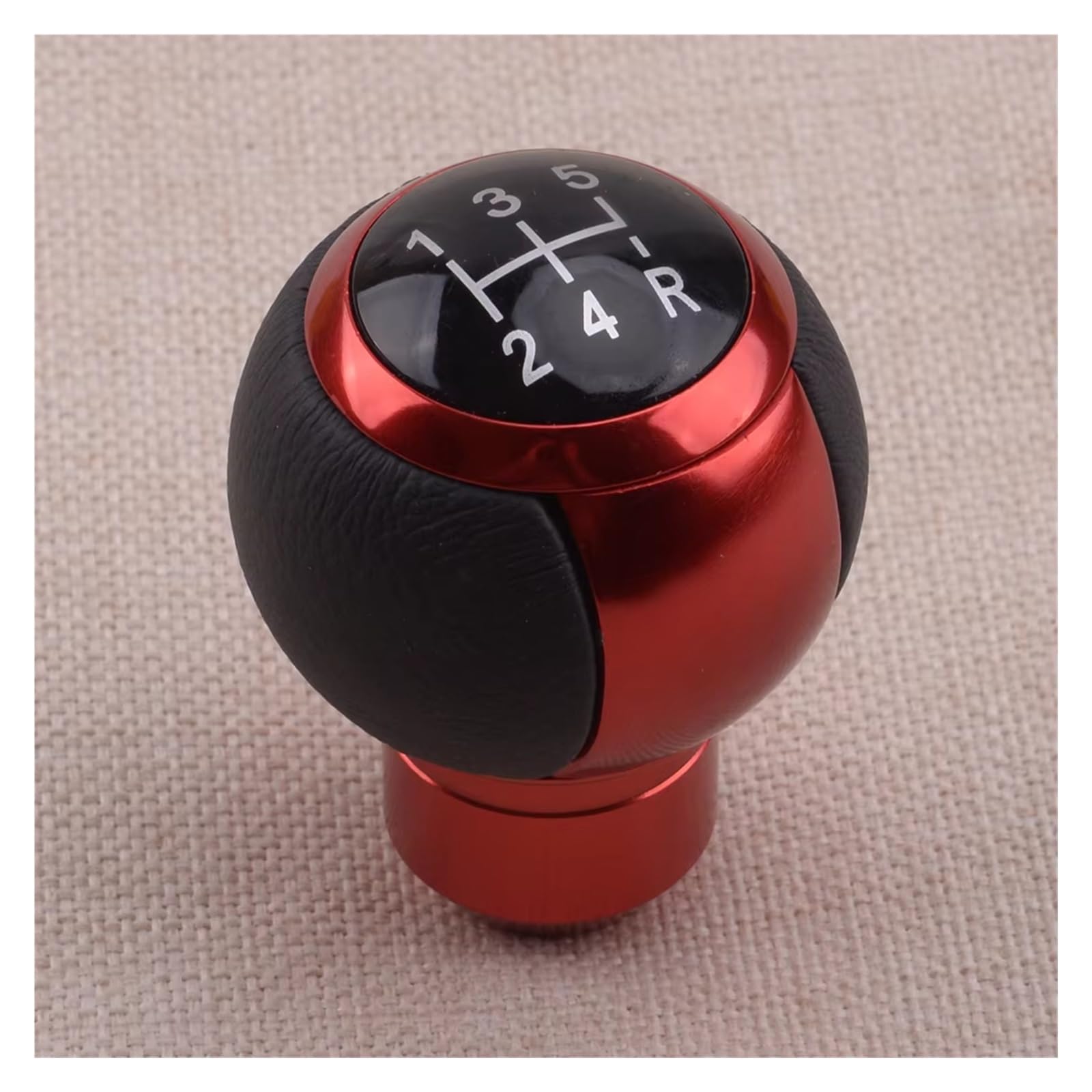 KOEHXJ Shift Gear Knob Cover 5 Speed Round Red Manual Transmission Car Gear Shifter Shift Lever Knob Universal