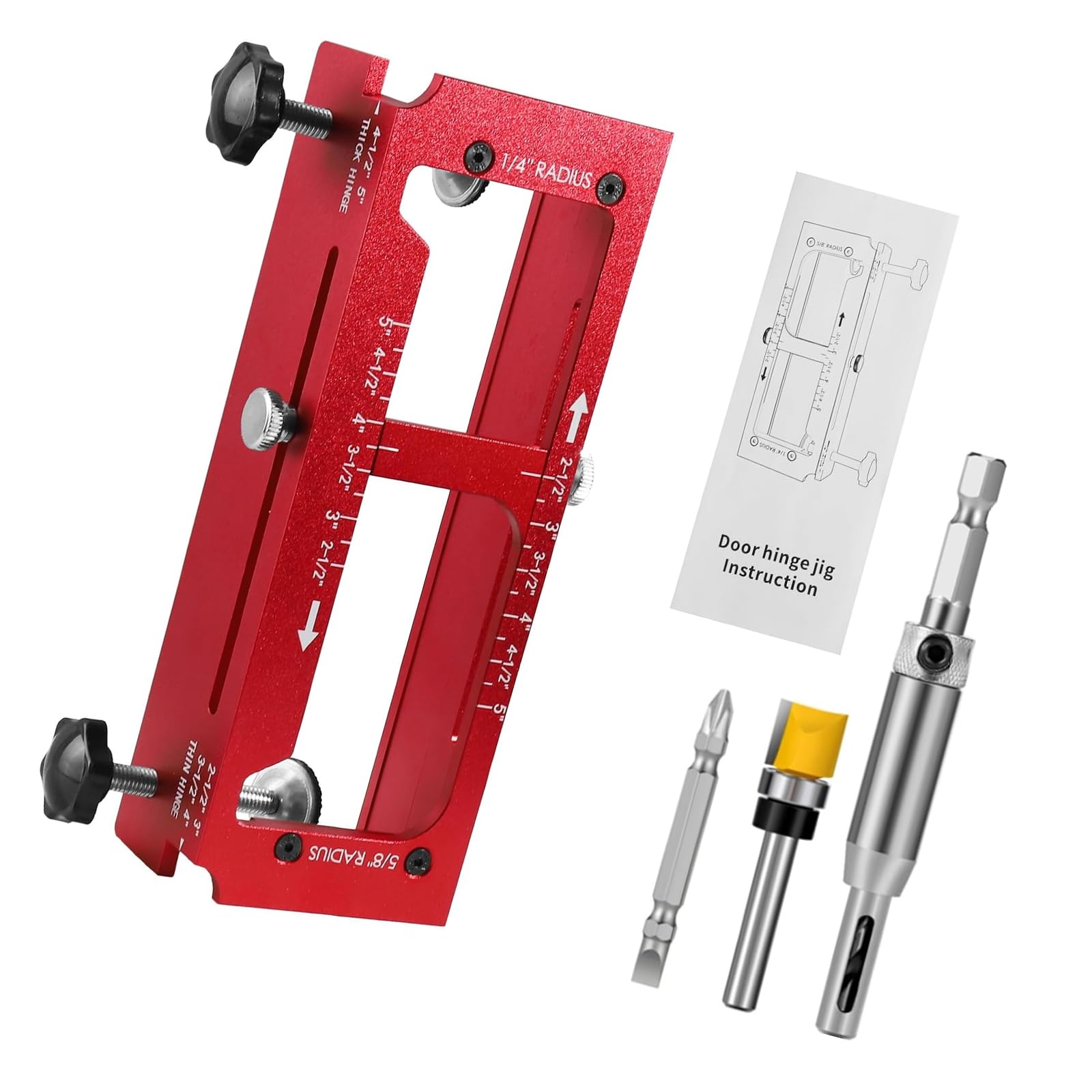 Duty Door Hinge Template Set Door Frame Stable Locator Hinges Drilling Fixture for Perfect Hinge Alignment Woodworking Hole Locator