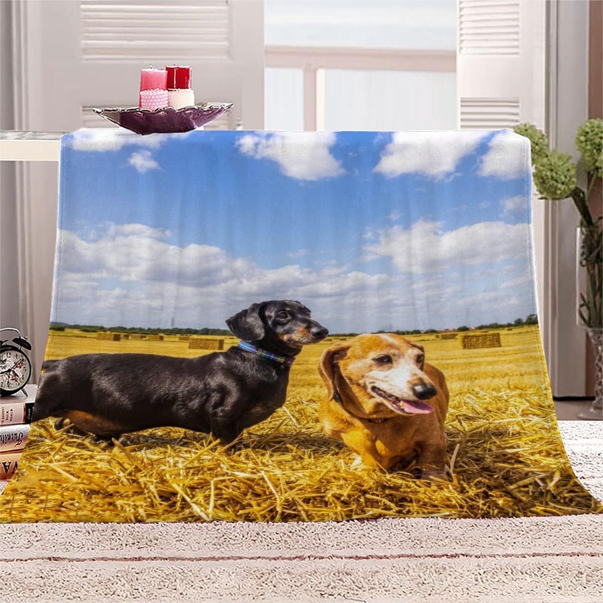 Manta Franela Grande Perro, 3D Blanket Perro Manta Polar Cosy Soft Calentitas y Ligeras Mantas para Sofa Cama para Adultos y Niños Dormitorio Mantas 200x200 cm w569