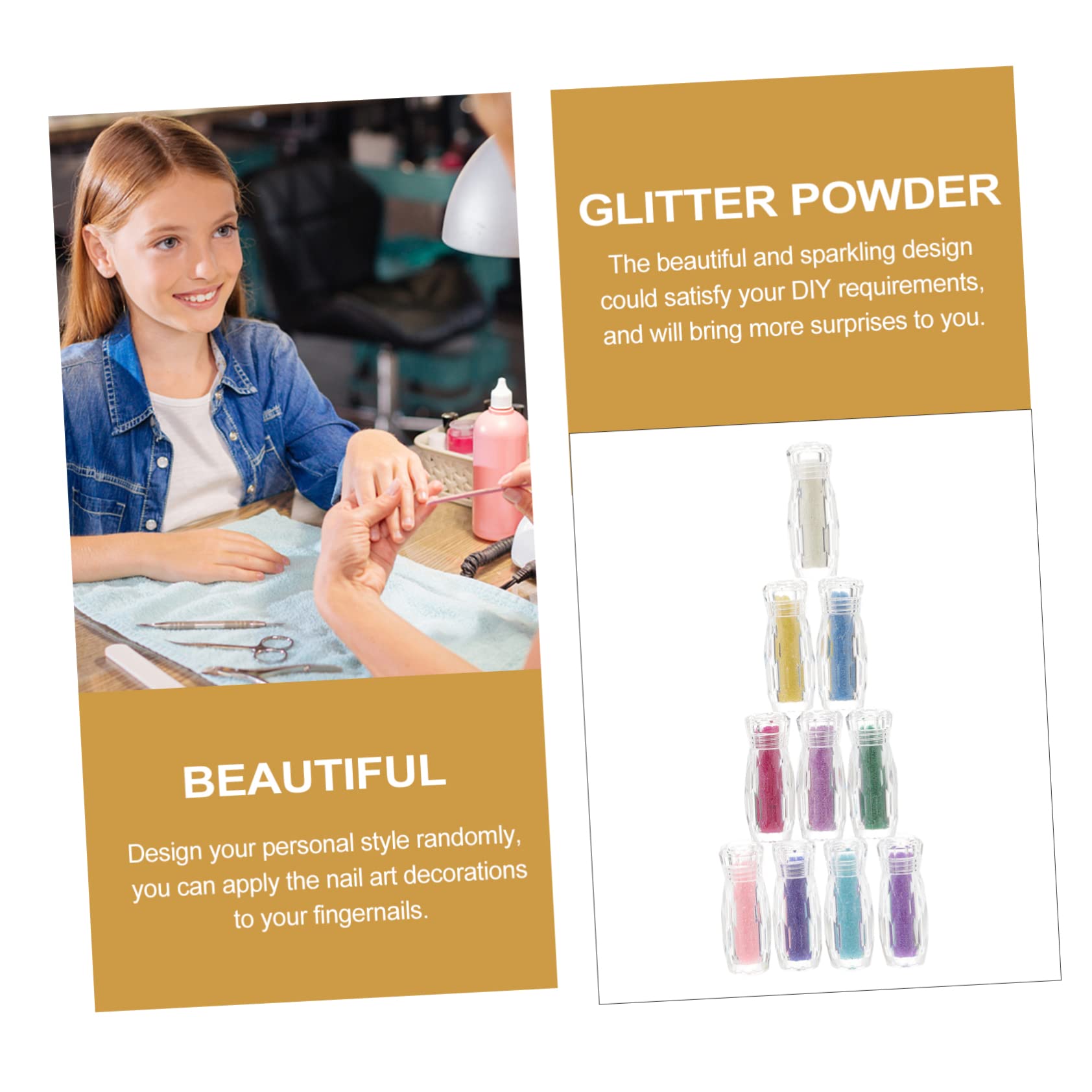 Palline di Vetro per Nail Art 10 Bottiglie Decorazioni Unghie | Microperle di Caviar, Accessori per Nail Art, per Uso su Unghia e Craft Making, Effetto Brillante