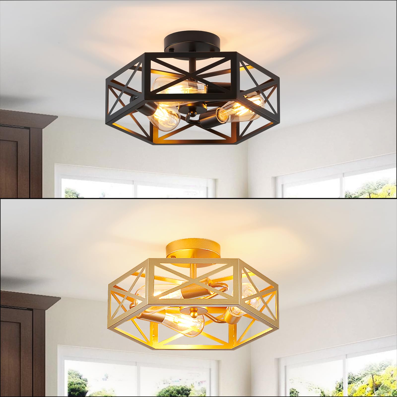 XSDeTuSemi Flush Mount Ceiling Light Fixture