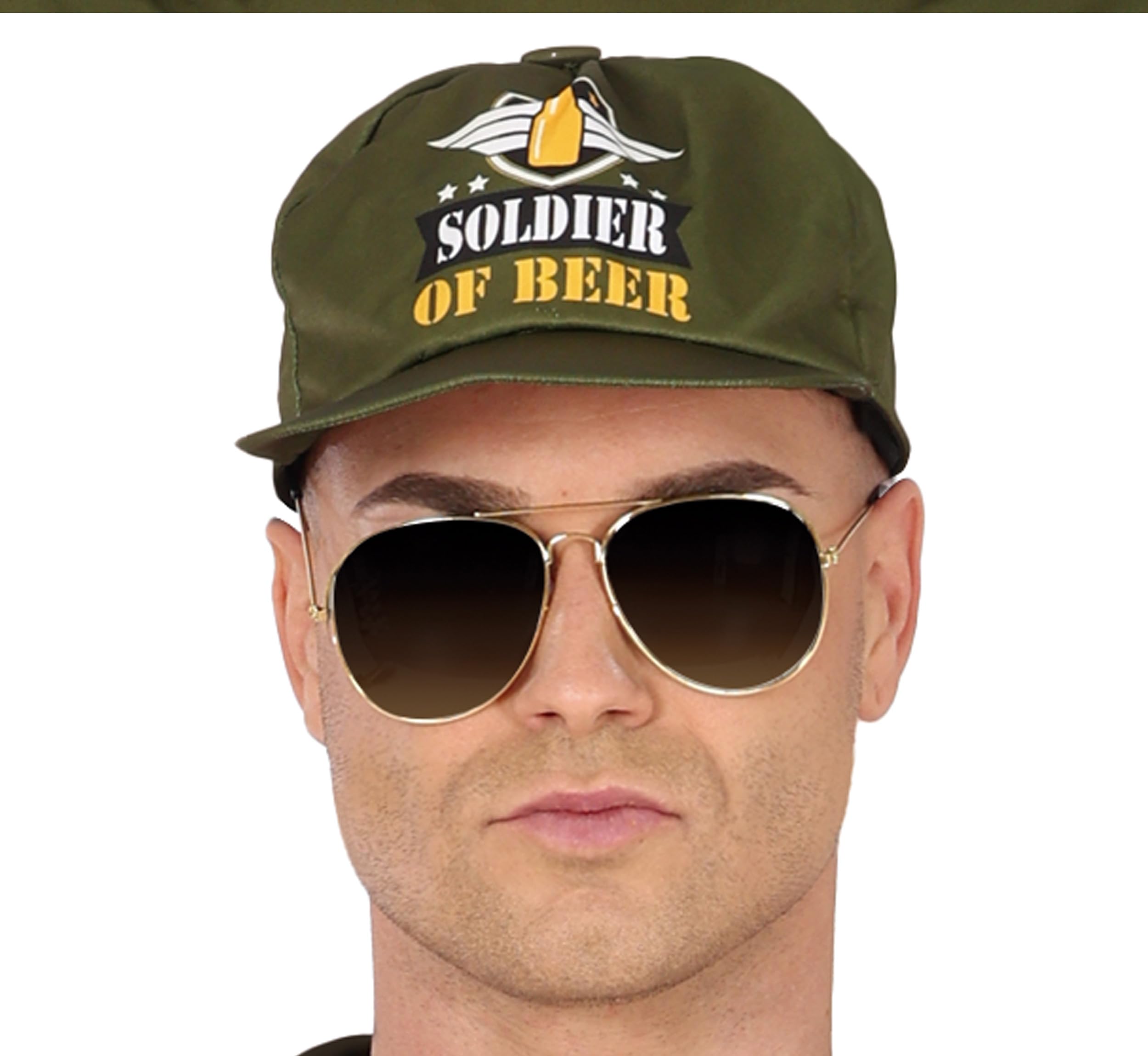 FIESTAS GUIRCA Déguisement de soldat de bière pour homme – Costume de super-héros militaire amusant – Armée Bachelor Party EVG Déguisement pour homme Taille M