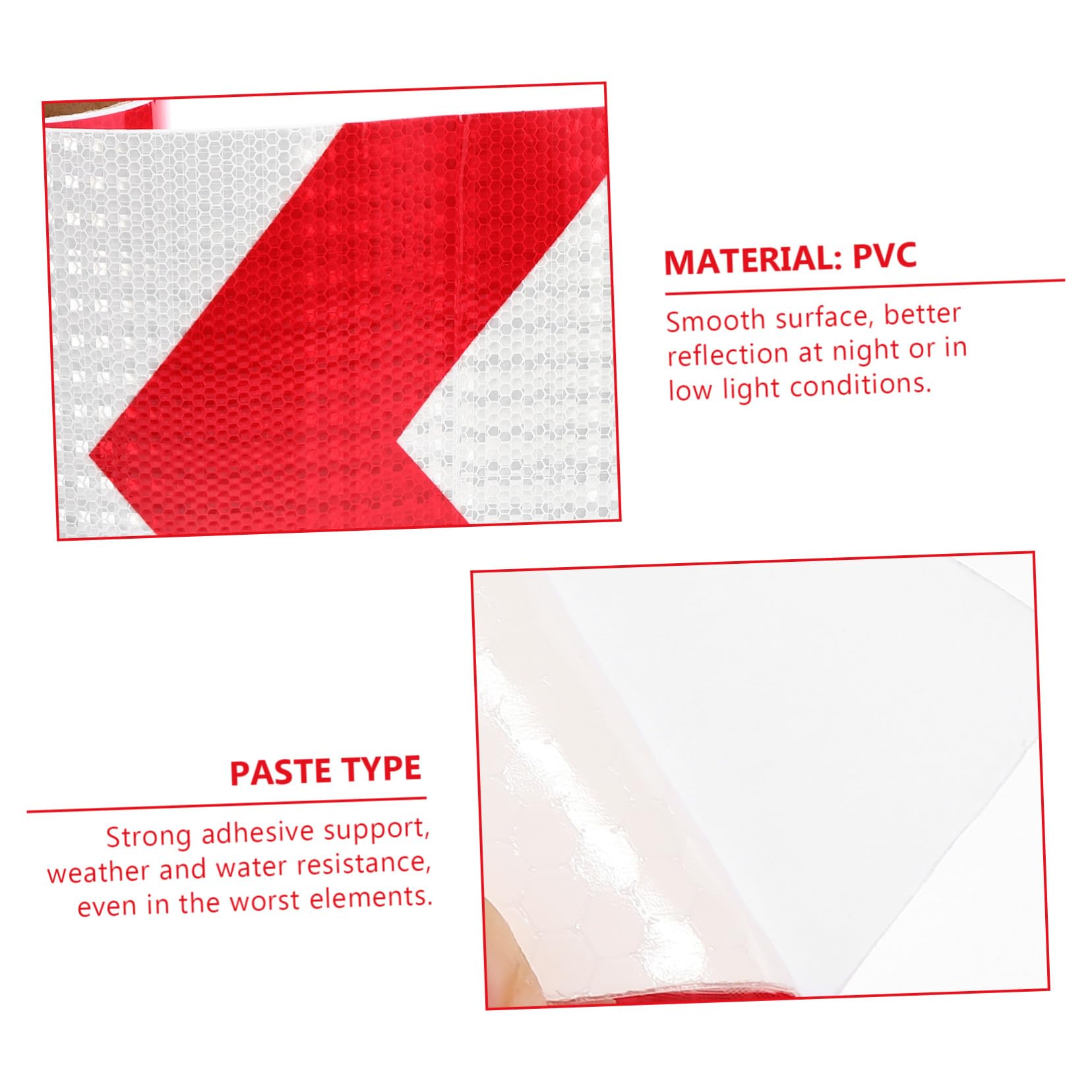 Baluue Ruban Réfléchissant Adhésif en Pvc Flèche Large, Autocollant de Signalisation pour Sécurité Routière et Situations D'urgence, Résistance Adhésive Forte, Visibilité Améliorée