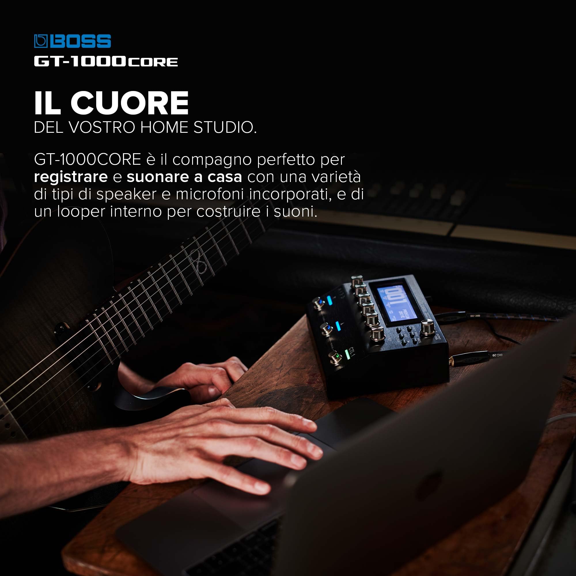 BOSS GT-1000CORE | Processore di effetti per chitarra compatto | Qualità sonora leader della sua categoria | Ampli per chitarra ultra-versatili realizzati con la tecnologia AIRD