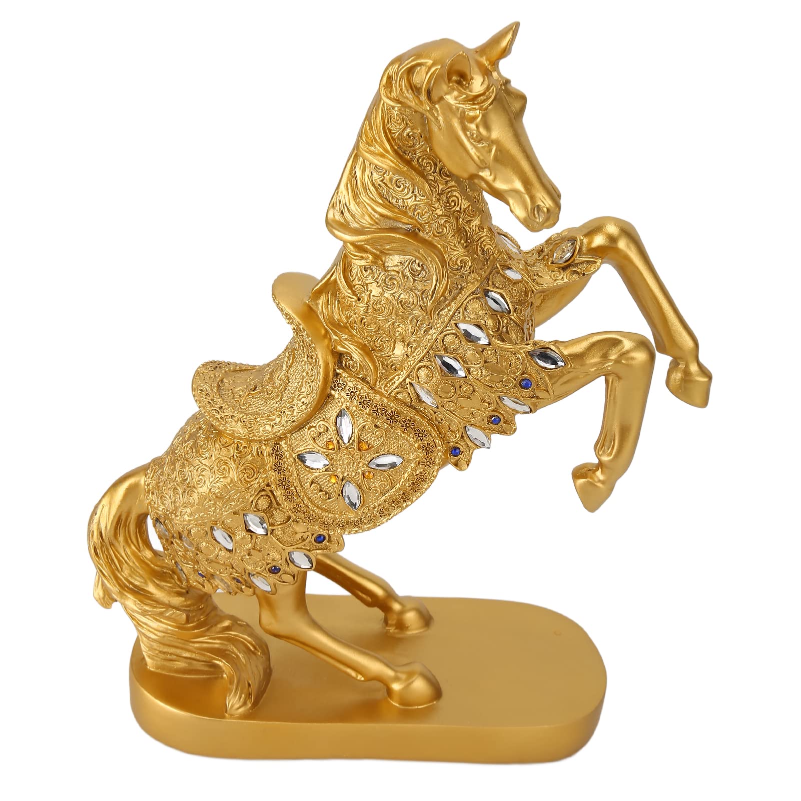 Estatua de Caballo de Pie, Arte Decorativo de Oro único