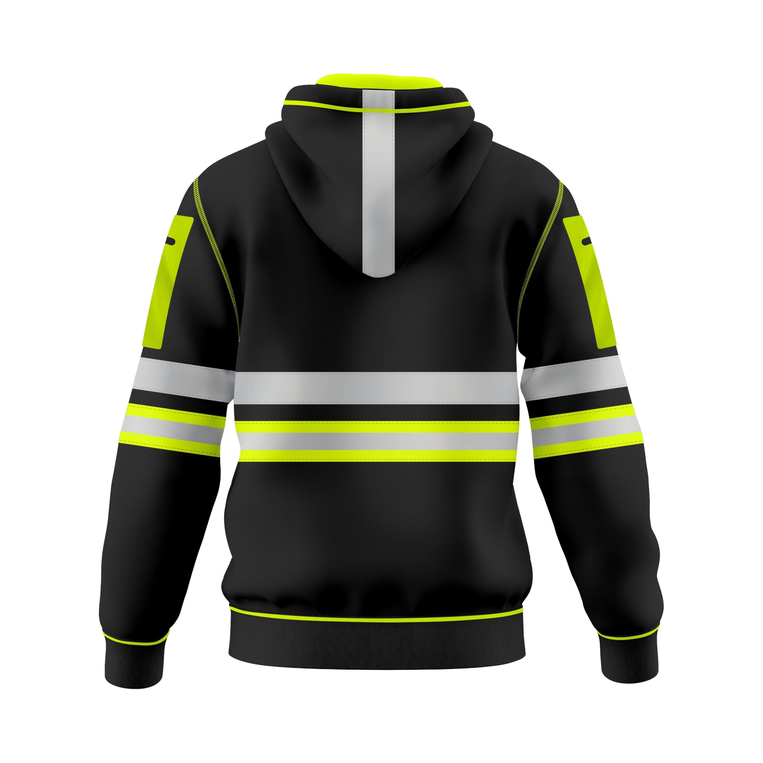 Toro Activa Mens Hi Vis Work Wear Pullover Hoodie Safety Reflective Tape High Viz Sweatshirt Hoodie High Visibility Top Multi Zipper Pockets S-2XL
