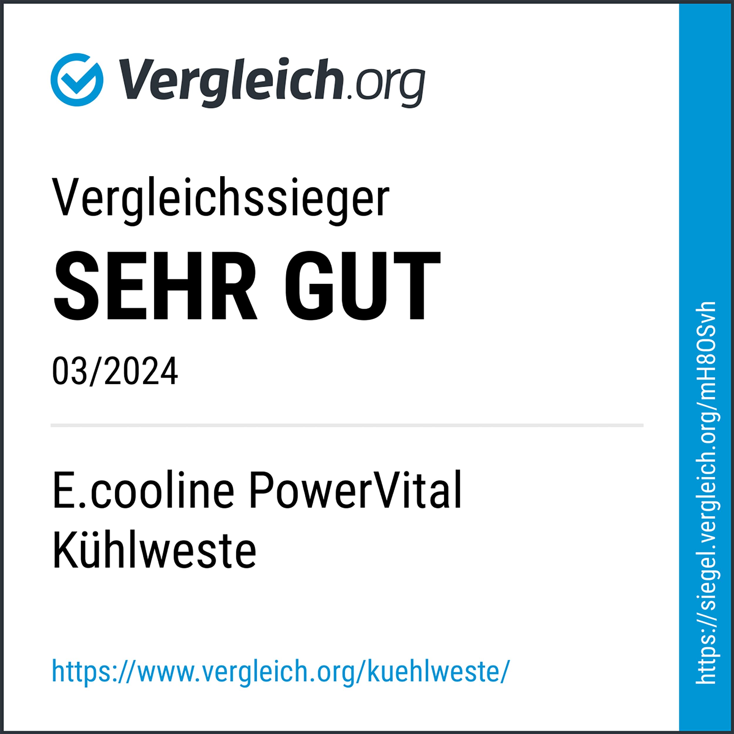 E.COOLINE PowerVital Weste | Kühlweste für Erwachsene | kühlende Weste gegen Hitze | Klimaanlage zum Anziehen - mit Nierenschutz | waschbar