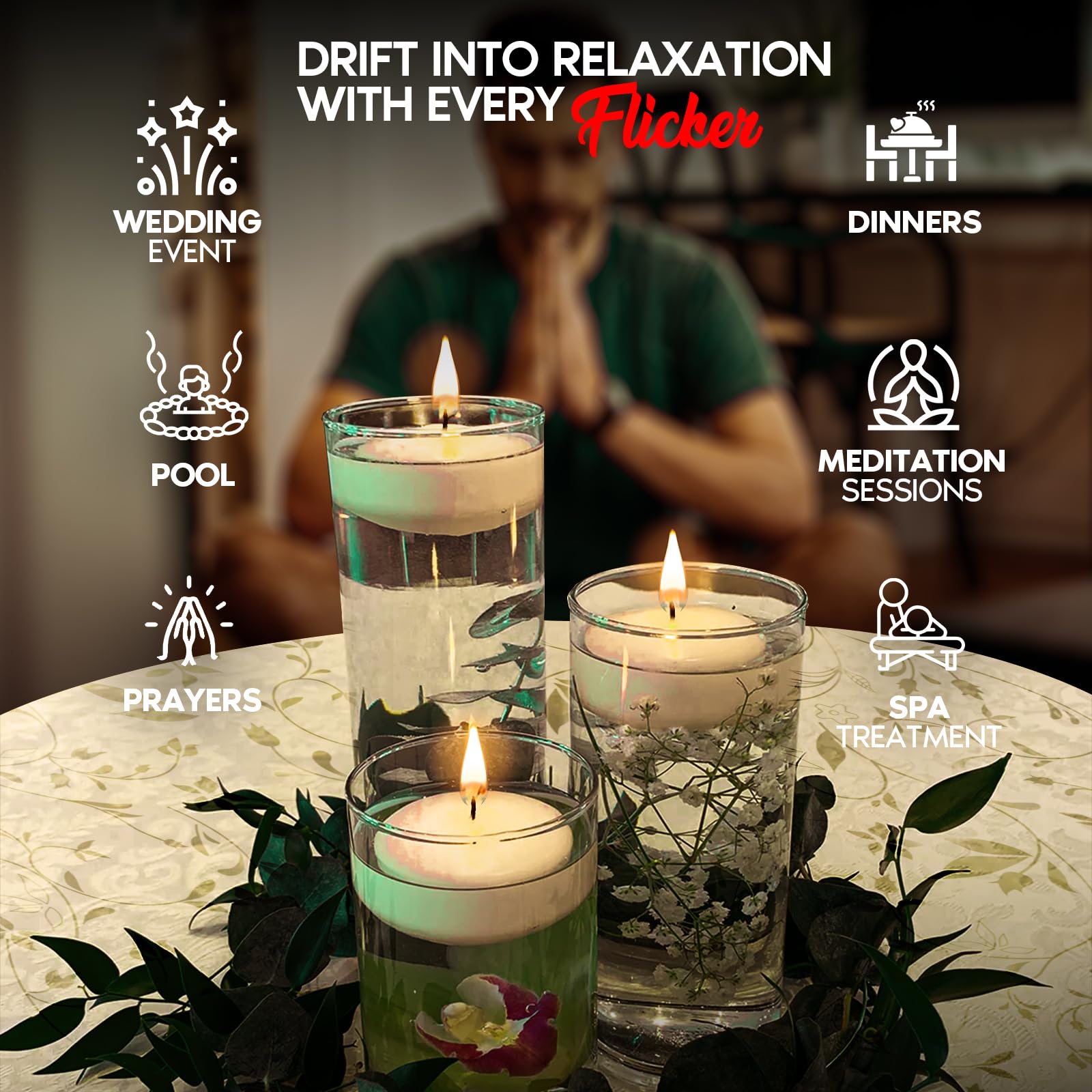 Candle Charisma Velas flotantes (marfil, 36 piezas)