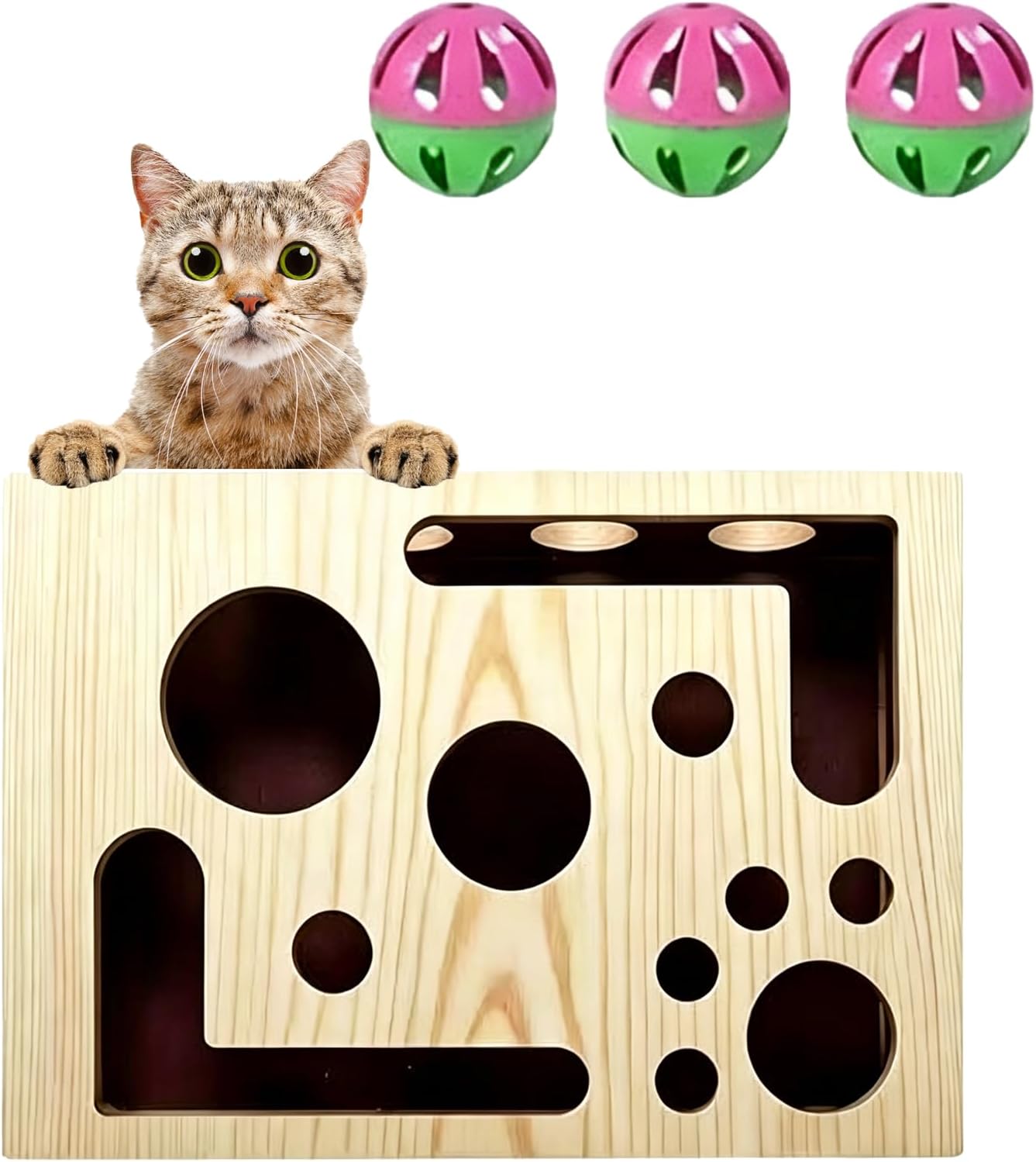 Rufftopia Cat Claw Saver. an Interactive Cat Scratching Toy with A Built-in Scratching Surface that Naturally Cleans Cat Paws. It Also Features A Treat Maze and is Easy to Assemble.