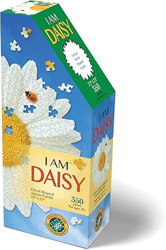 Madd Capp I AM Daisy - Rompecabezas de 350 piezas - Rompecabezas con forma floral, tamaño terminado de 23 x 23 pulgadas, incluye hoja informativa