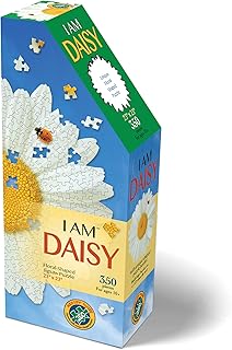 Madd Capp: I AM Daisy - 350 Piece Jigsaw Puzzle - Floral Shaped Puzzle, 23x23 Finished Size, Includes Fun Fact Sheet