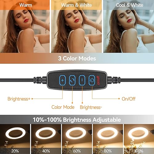 Miniatura 3 de Lupa con luz y soporte, lupa iluminada LAKIX 10X con 72 luces LED, 3 modos de color lupa iluminada y brazo ajustable para lectura, manualidades,