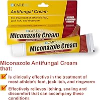 Vista 4 de CareAll Miconazole Nitrate 2% Antifungal Cream 1.0 oz. (6 Pack), Clinically Effective Treatment for Most Athlete’s Foot, Jock Itch, Ringworm, Sooths