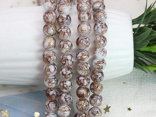 Miniatura 37 de Pamir Tong 1500 cuentas redondas de vidrio de 0.236 pulgadas a granel, cuentas de jade imitativo, cuentas sueltas para hacer joyas, aretes, collares