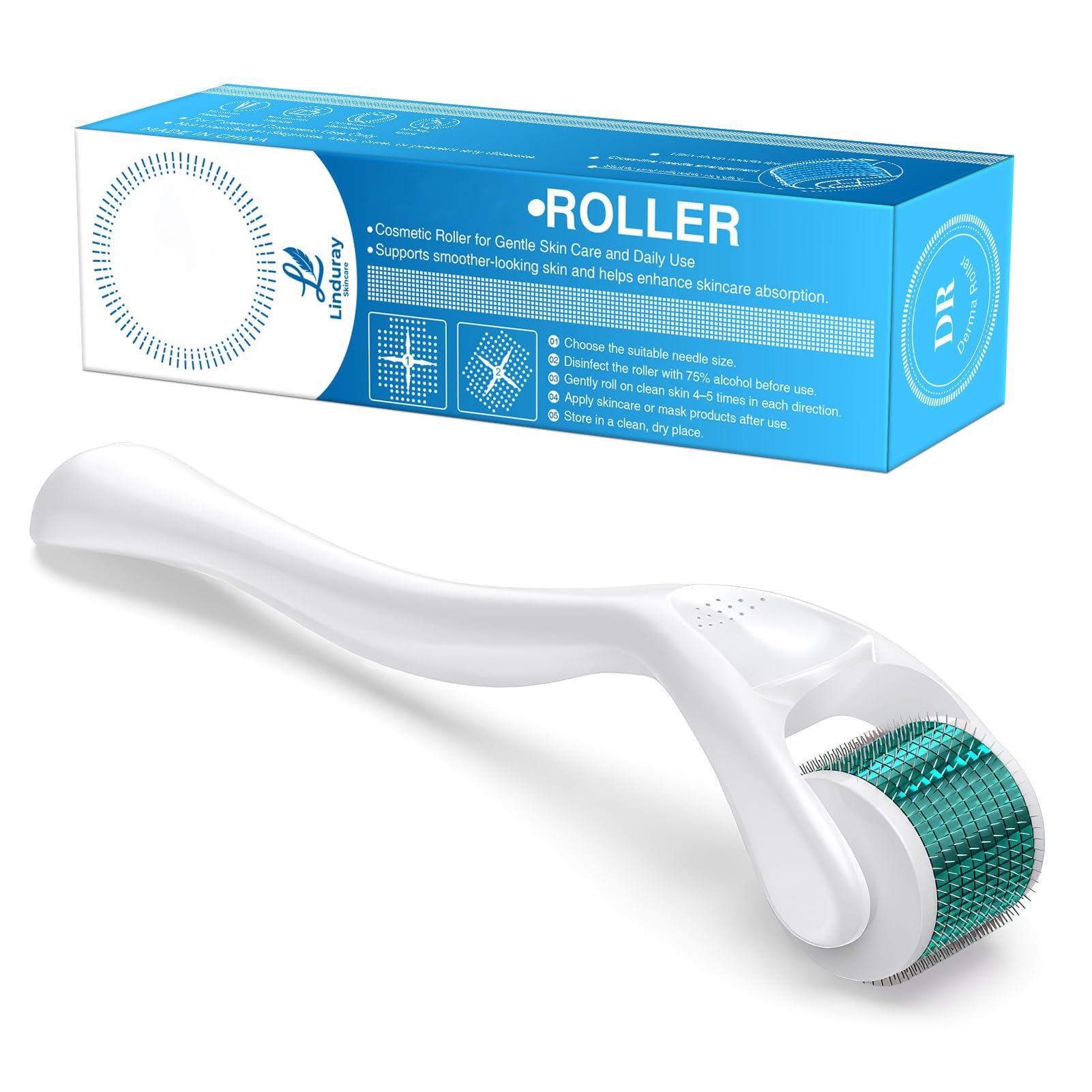 Bartroller – Derma-roller mit 540 Titan-Nadeln für Bartwuchs & Haarwachstum, professioneller Microneedling Roller für Gesicht, Kopfhaut & Körper – Männer & Frauen, Anti-Aging, Hautpflege