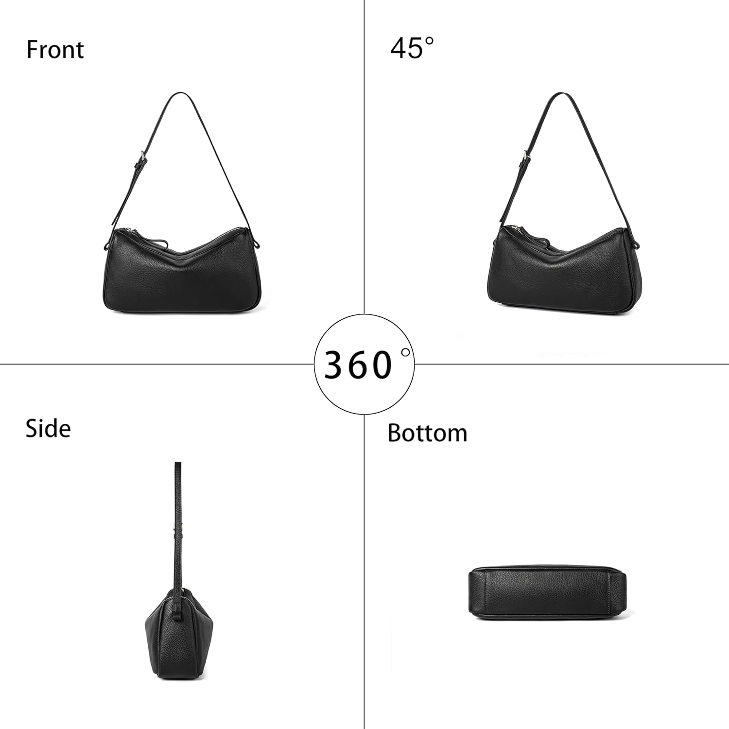 DAILANDO Small Leather Shoulder Bag for Women, Mini Underarm Tote Purse And Cross Body Cellphone Hobo Handbags | Single Strap Purse