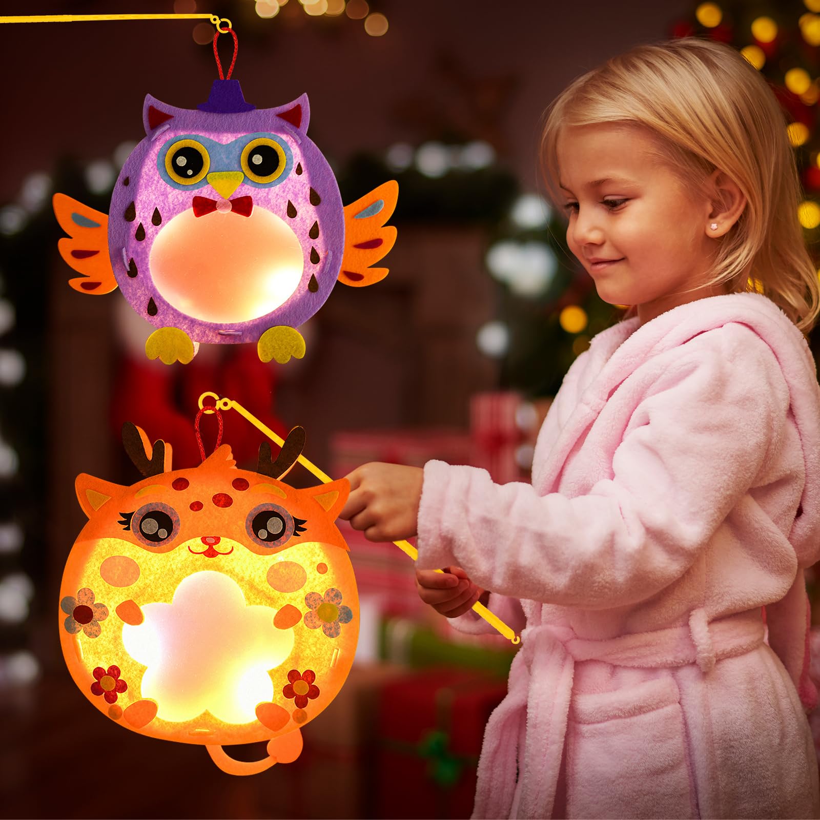 Tccydm 6 Stück Laternen Bastelset - DIY Tierlaternen Mit LED Für Kinder