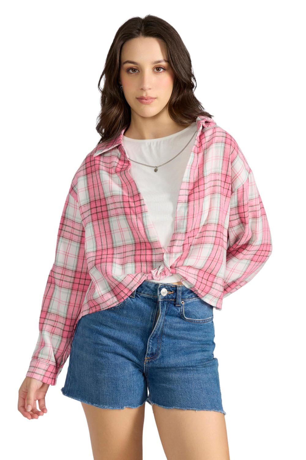 Women Stripe Print Casual Top | High Neck Full Sleeves Knitted Top's for Womens | Regular Fit Crop Tops for Women's-image-45