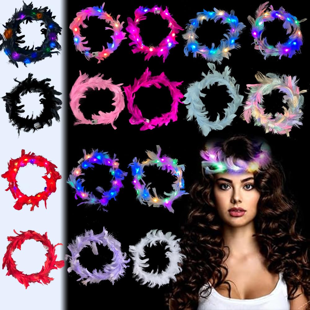 Fascia Per Capelli Con Luce LED GLOW BEAUTIFUL Bianco - Foto 2