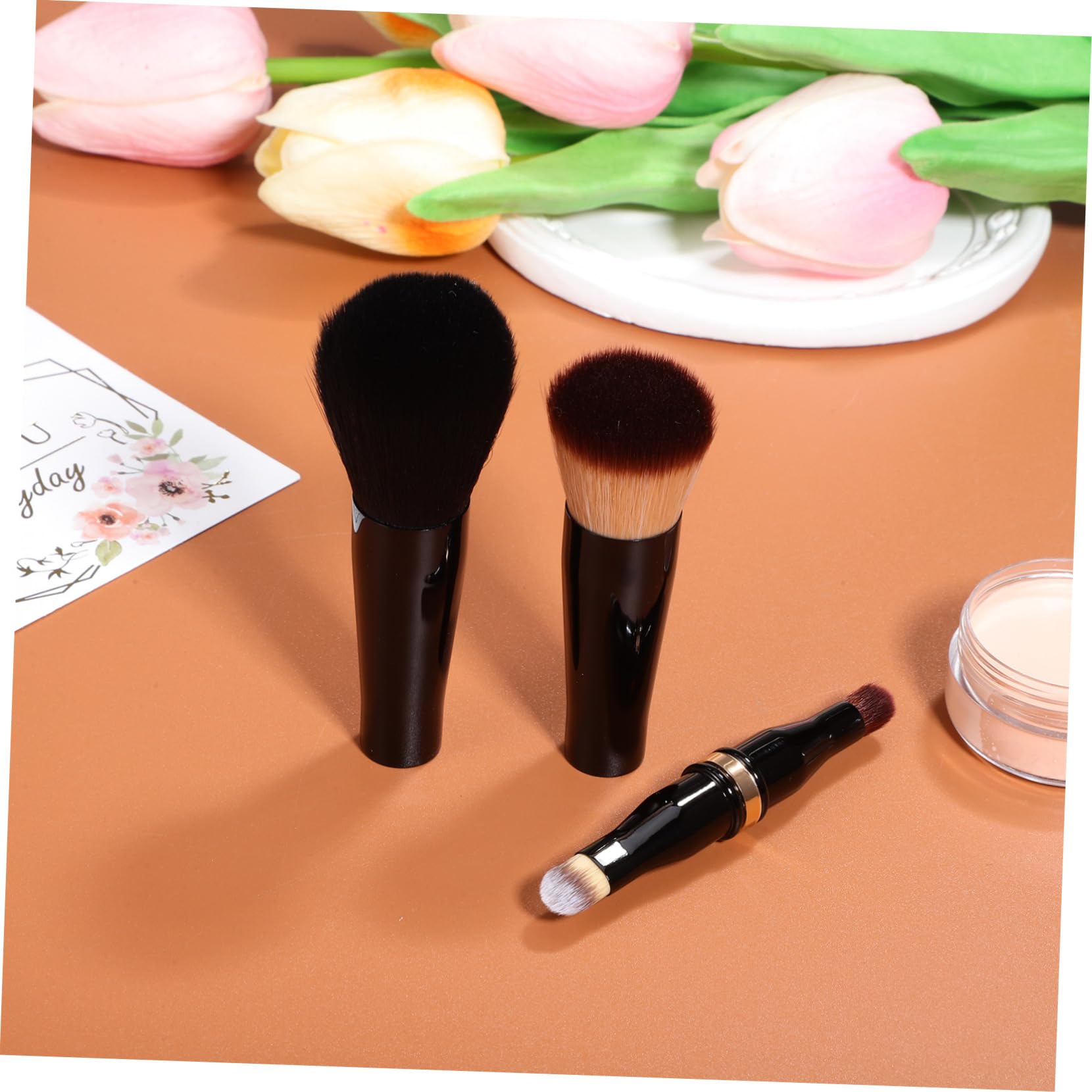 SHERCHPRY Travel Makeup Brush Double Sided Concealer Tool for and Versatile Use in Purse Makeup Bag Compact Design for Daily and Travel