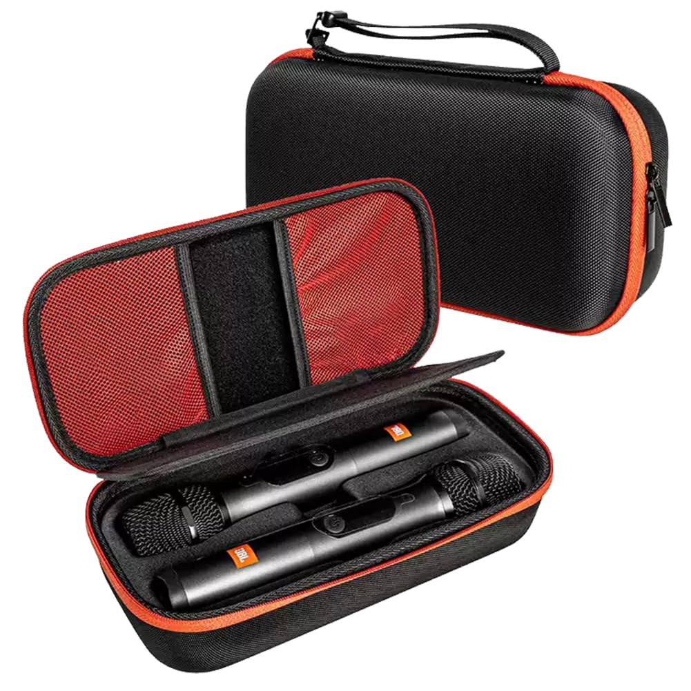 Housse Rigide EVA pour Système de Microphone Sans Fil JBL PartyBox, Étui de Transport Portable pour Deux Micros à Main, Boîte de Protection de Voyage