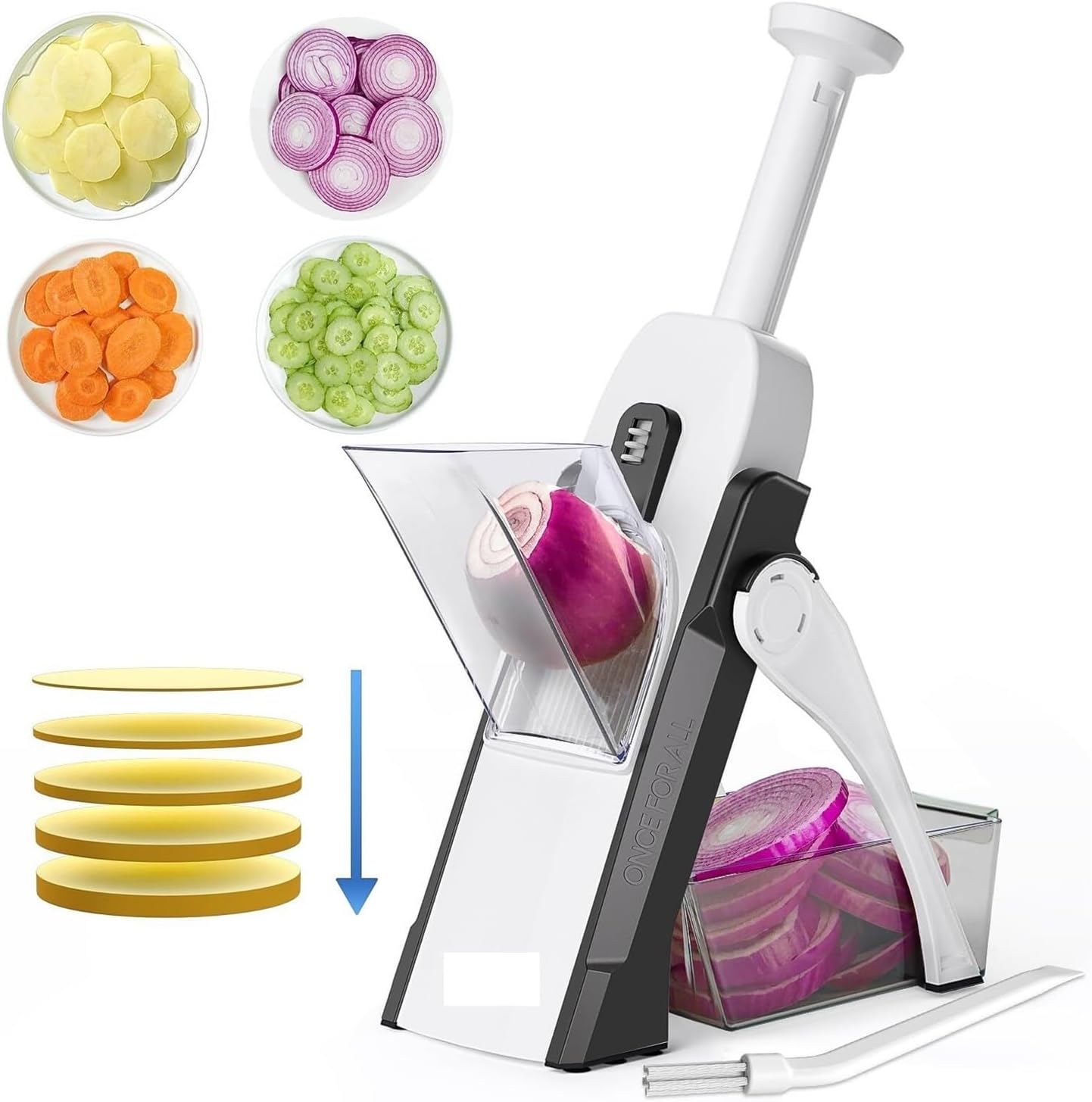 Fit for Safe Mandoline Slicer, Manual Vegetable Chopper with Adjustable Thickness, Potato Cutter & Food Slicer for Kitchen Meal Prep – (Only Slicer White)(Green)
