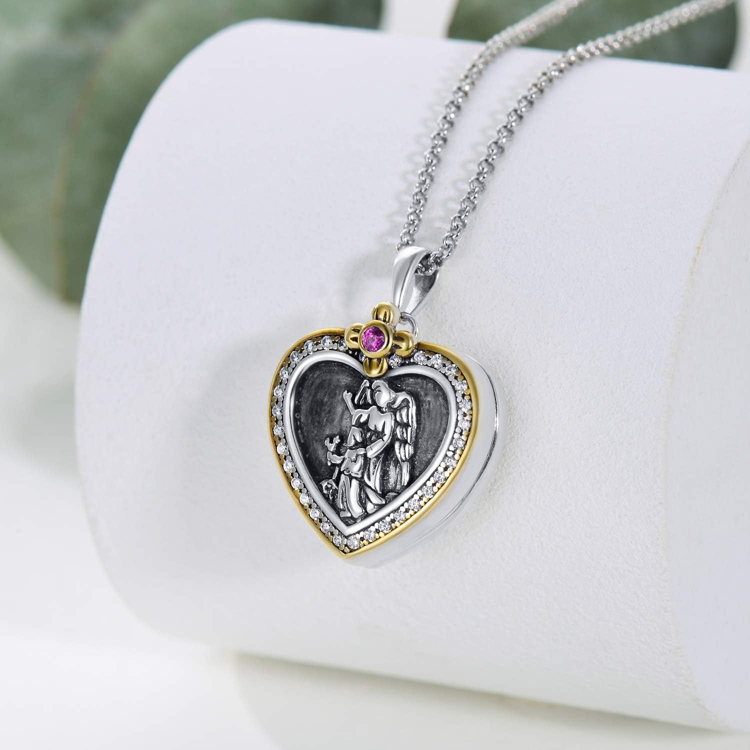 Personalized Sunflower/Evil Eye/Guardian Angel Photo Locket Necklace That Holds 2 Pictures Sterling Silver Customized Heart Shaped Photo Locket Necklace for Women