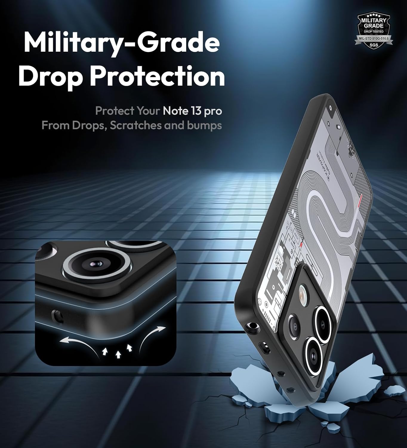 KAPAVER Cyber-i Edition Back Cover Case Compatible with Redmi Note 13 Pro (PC+TPU) (Cyber-i Black) KAPAVER Cyber-i Edition Back Cover Case Compatible with Redmi Note 13 Pro (PC+TPU) (Cyber-i Black)