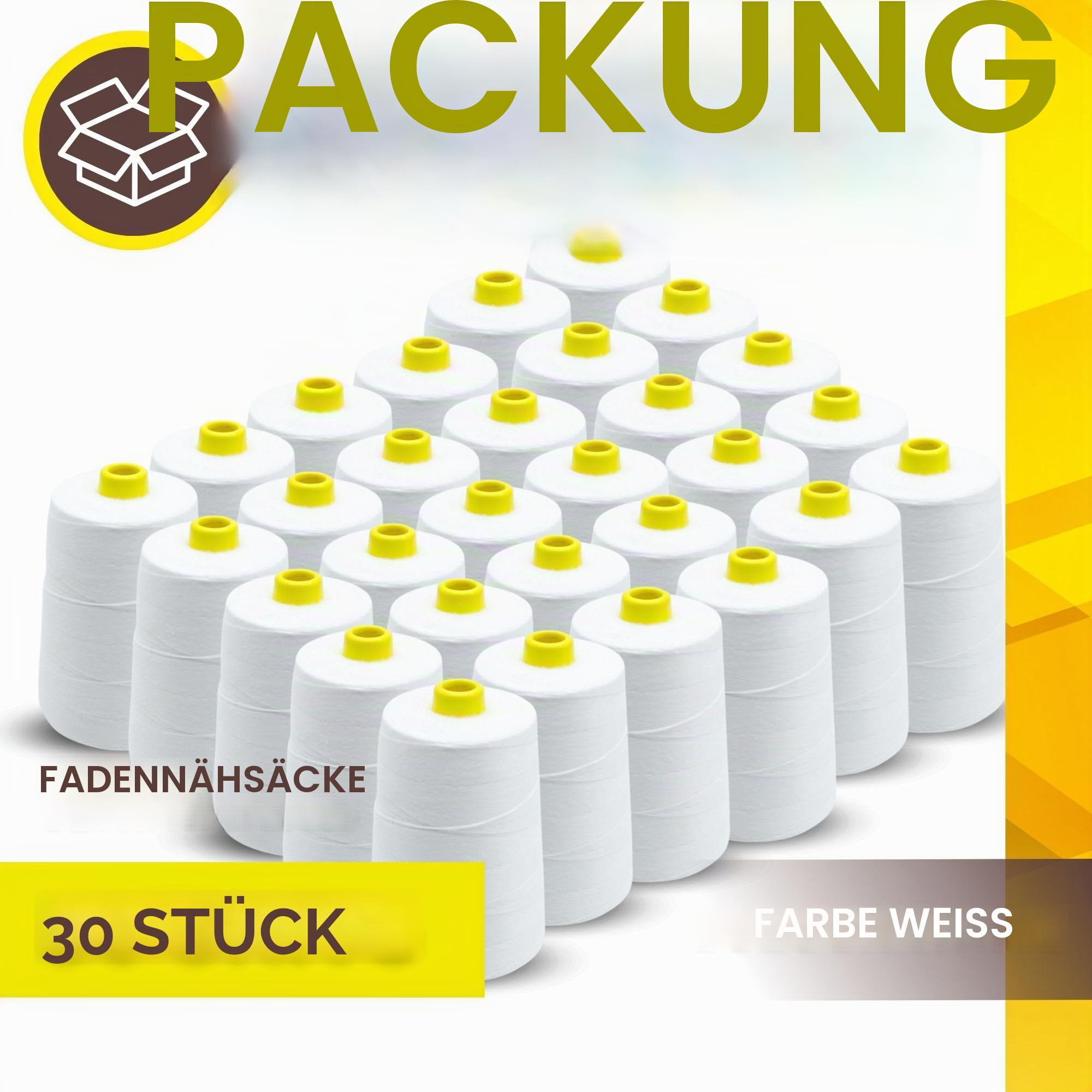 DOJA Barcelona | Nähgarn für Säcke | 30 Polyester Garn | 12S/20S 4 Fäden | 200gr | 1020m | Weiß | Sack-Nähmaschinengarn | Beutelnähmaschinengarn | Reißfester Nähfaden, Sacknähgarn
