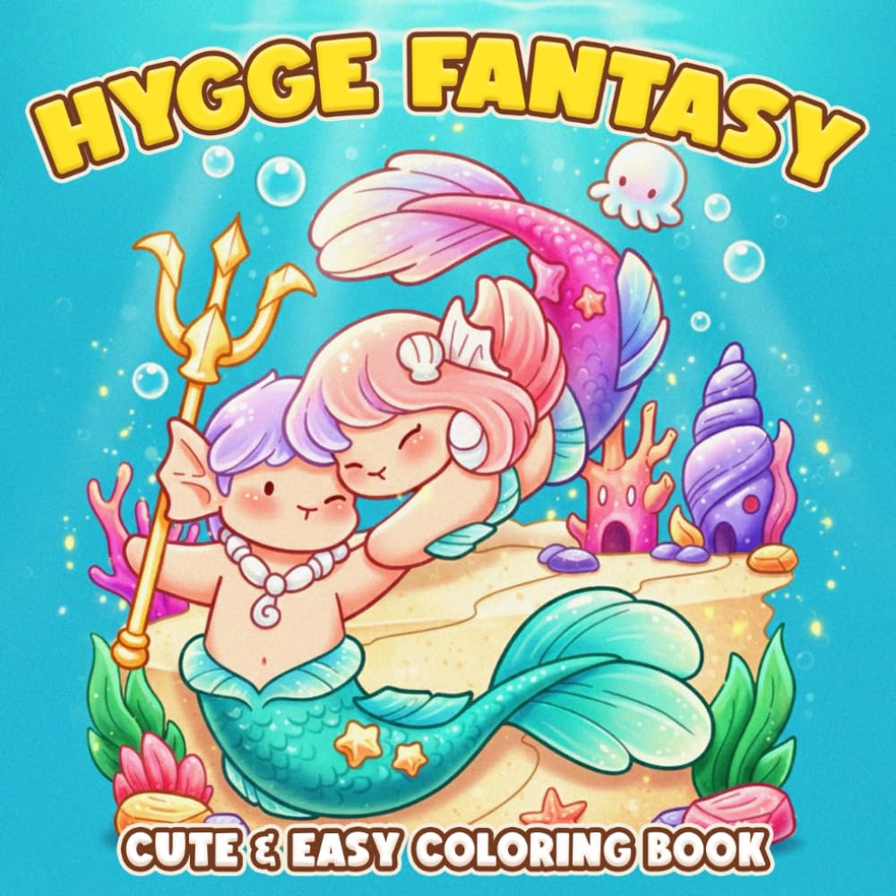 Hygge Fantasy Coloring Book: A Cute Romantic and Dreamy Coloring Pages for Adults, Teens Featuring Love Stories in a Magical World for Stress Relief